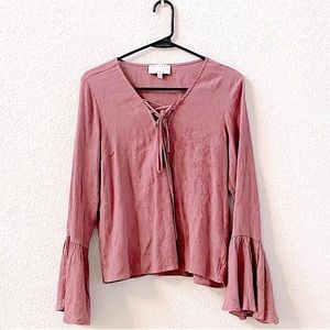 Kendall + Kylie Light Pink Criss Cross Shirt